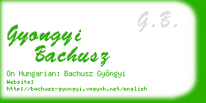 gyongyi bachusz business card