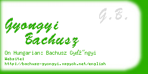 gyongyi bachusz business card